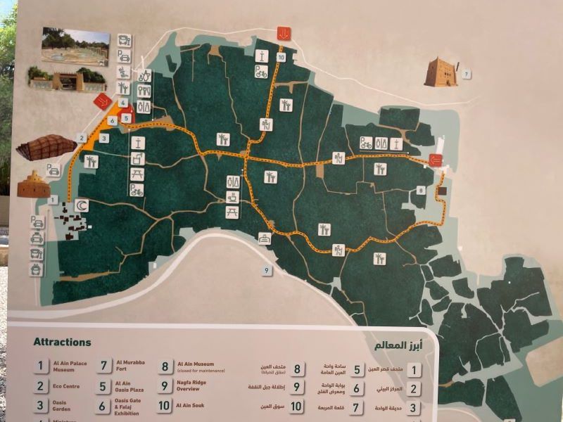 Mapa del oasis de Al Ain