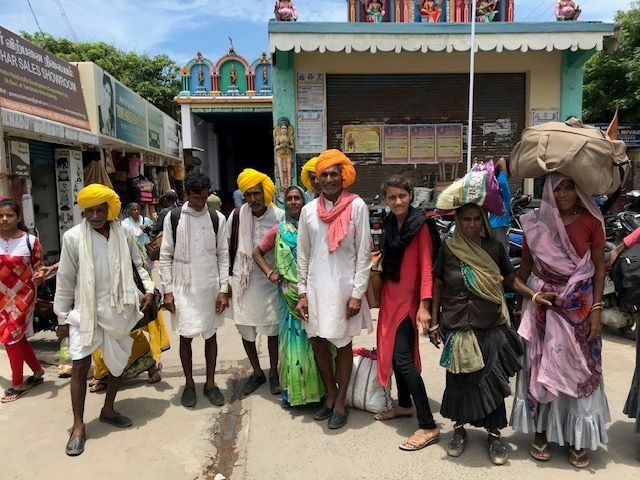 Familia de peregrinos en Kanyakumari